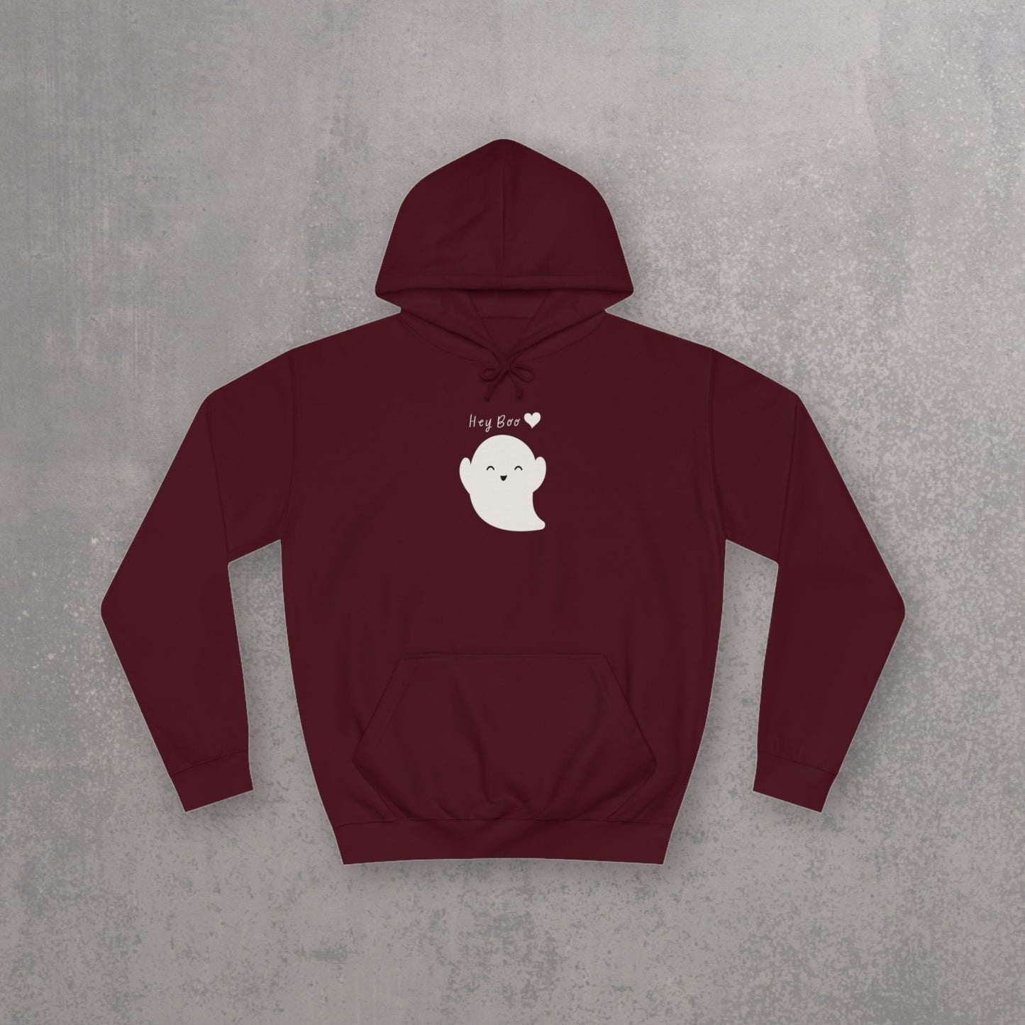 RECONZY Burgundy 'Hey Boo' Pop-Punk Hoodie - Front View.