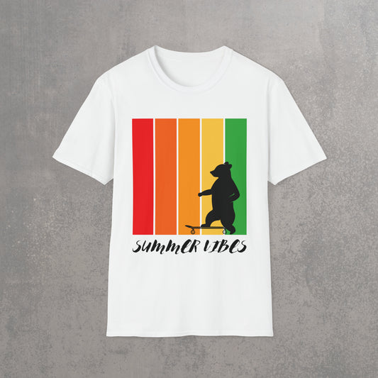 RECONZY White 'Summer Vibes' Pop-Punk T-Shirt - Front View.