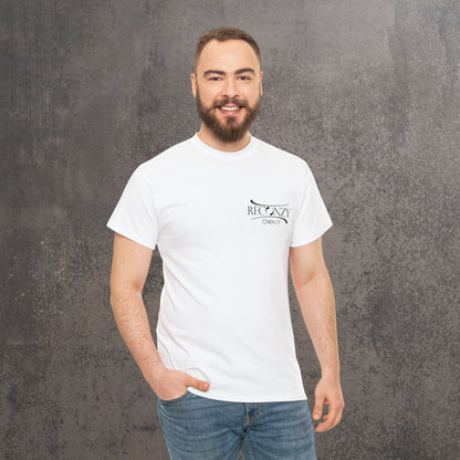 RECONZY White 'Logo - Own It' Pop-Punk T-Shirt - Model View.