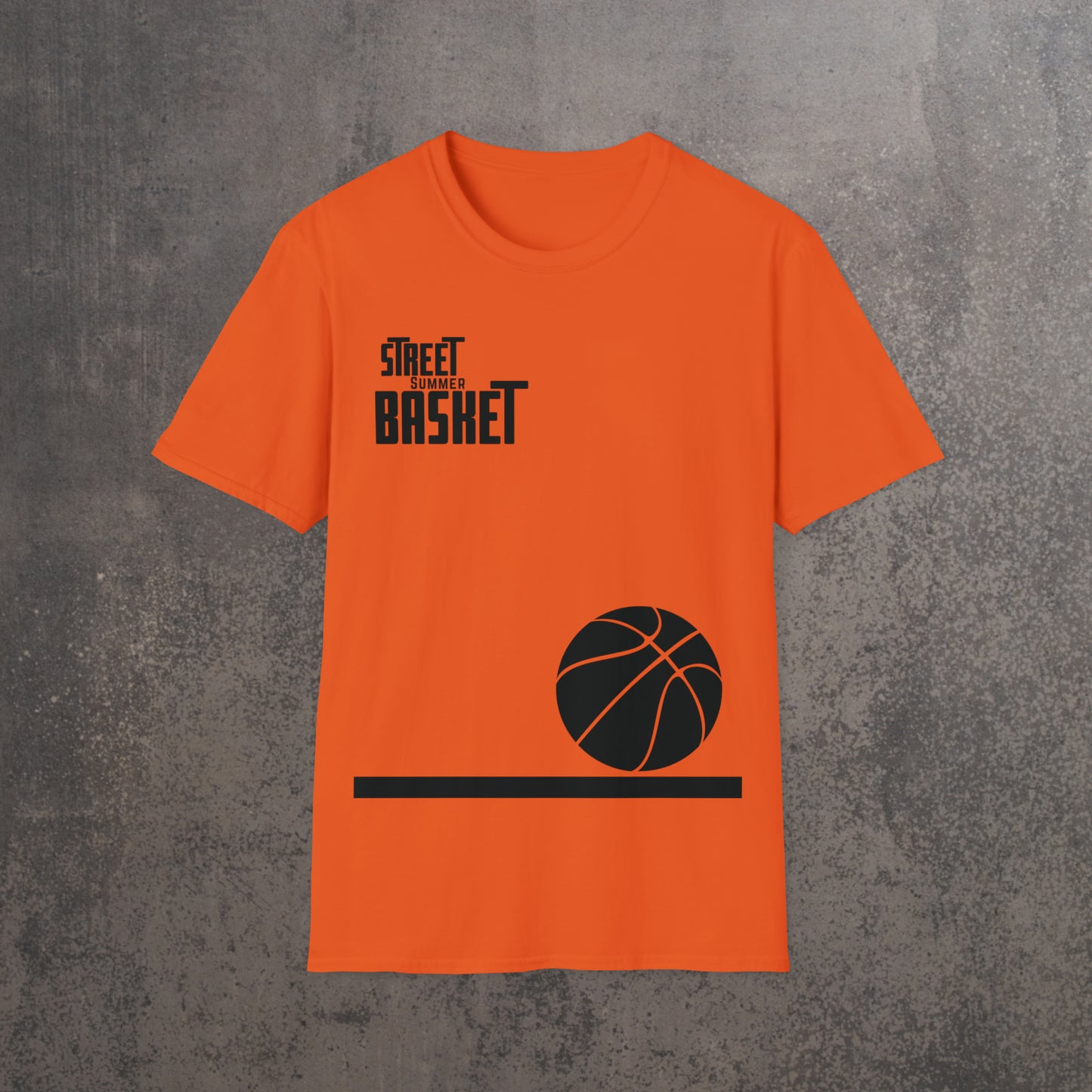 RECONZY Orange 'Basketball' Pop-Punk T-Shirt - Front View.