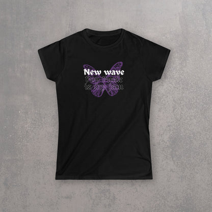 RECONZY Black 'New Wave' Pop-Punk T-Shirt - Front View.